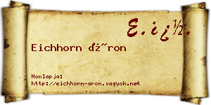 Eichhorn Áron névjegykártya